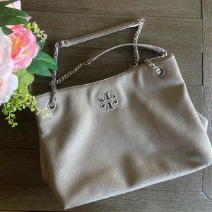 Tory Burch Britten Triple Compartment Leather Tote